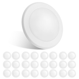 6 Inch LED Disk Lights, Dimmable Flush Mount Ceiling Lights, 4000K Cool White, 15W, 1050LM Low Profile LED Recessed Lighting, Installs into Junction Box Or Recessed Can, ETL, 24 Pack