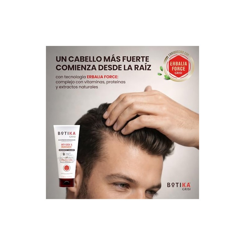 Botika Grisi, Acondicionador Anticaída y Engrosador, aporta crecimiento y volumen,