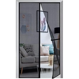 Panngu Magnetic Fly Screen Door 120 x 220 Black, Bugs Out with Doors Screen Curtain, Heavy Duty Screens Doors Nets Keeping Out Flies Bug