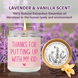 Appreciation Candle Gifts for Women Teacher, Thanks for Putting Up with My Kid Candle, Thanksgiving Graduation Candles Gifts for Daycare Teacher Women, Candles Gift for Retired Teachers-57