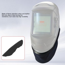 Leather Cotton Helmet Bib, Heat Resistant Welding Bib, Flame Retardant Wrap Around Helmet Bib Compatible with Most Welding Helmets, Easy to Install with Press Fit Seal