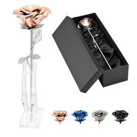 QGJNSGC Pink Flower Keepsake Urns for Human Ashes, Memorial Urn Locket, Long Stem Colourful Rose Flower Cremation Urns, Funeral Urn for Ashes, Adult Cremation Keepsake for Ashes