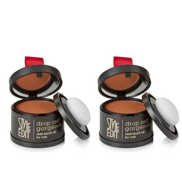 Root Touch Up Powder for Medium Red Hair by Style Edit | Cover Up Hair Color for Grays and Roots Coverage | Root Concealer for Medium Red Hair | Mineral Infused Binding Hairline Powder 2 Pack