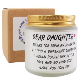 Daughter Gifts from Mom and Dad,21st Birthday Candle Gift for Daughter Adult,Christmas Valentine's Day Graduation Gifts,Dear Daughter Scented Candles(H, White)