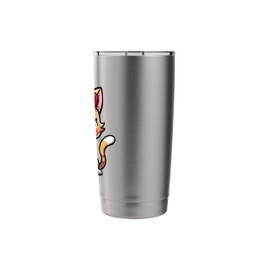Cute Hip Hop Cat Tee Funny Rap Music Kitten Baseball Cap Cat Stainless Steel Insulated Tumbler
