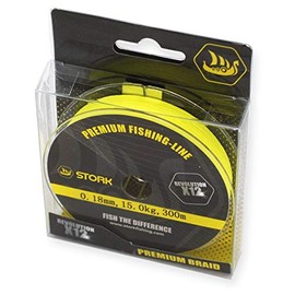 Stork Revolution 12-Fold Braided Premium Fishing Line 300 m (Yellow, 17.6 kg / 0.22 mm)