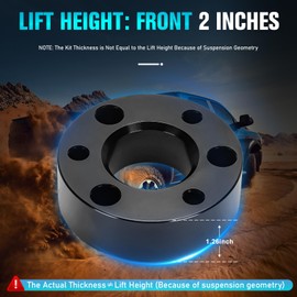 2in Front Lift Kits for Ram 1500 2006-2023, 2" Leveling Lift Kit for Dodge Ram 1500 4WD/Dakota 2WD 4WD 2005-2007&2009-2011, Aluminum Suspension Level Kit CNC Strut Spacers For Dodge Pick Up