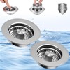 3 in 1 Kitchen Sink Drain Strainer, Stainless Steel Sink