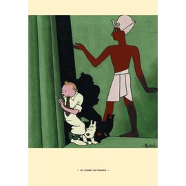 Postcard Moulinsart Tintin CP Illustration, Facsimile Pharaoh (12,5x17,5cm)
