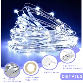 Ostwiki Fairy Lights Battery Operated String Lights 6 Pack Mini Lights, 20 LED 7ft Twinkle Firefly Starry Lights for DIY Craft Mason Jar Bedroom Wedding Party Table Christmas Decoration (Cool White)