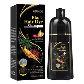 EELHOE Blackening Hair Shampoo. A shampoo enriched with Polygonum Multiflorum extract, which nourishes, cleans, repairs hair, making it black, smooth and supple. Cream Cleanser Conditioner Cleansing Haircare Blend - Color:  black