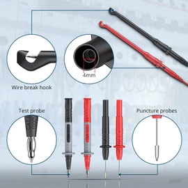 ALLmeter 27PCS Multimeter Leads Set with Replaceable Wire Piercing Probes,Crocodile Clips,Test Hook Clips,and Test Tweezer Flexible Wires Professional Kit for Digital Electrical Multimeter Testing
