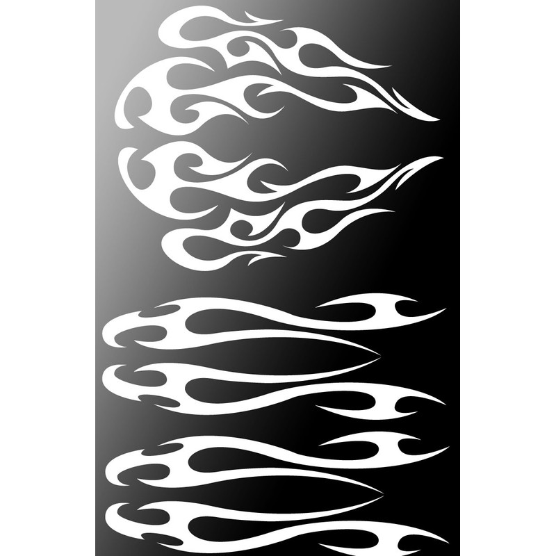 FGD Motorcycle Flame Set Gas Tank & Fender Decals Stickers