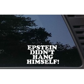 High Viz Inc Epstein Didn't Hang Himself! - 6 1/2" x 3 3/4 die Cut Vinyl Decal for Cars, Trucks, Windows, Boats, Tool Boxes, etc NOT Printed!