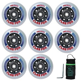 Ruedas de Repuesto para Patines en Línea con Bolsa de Ruedas 72mm/76mm con Rodamientos ABEC-9 y Espaciadores Flotantes para Patines de Hockey sobre Ruedas, 85A para Interior y Exterior