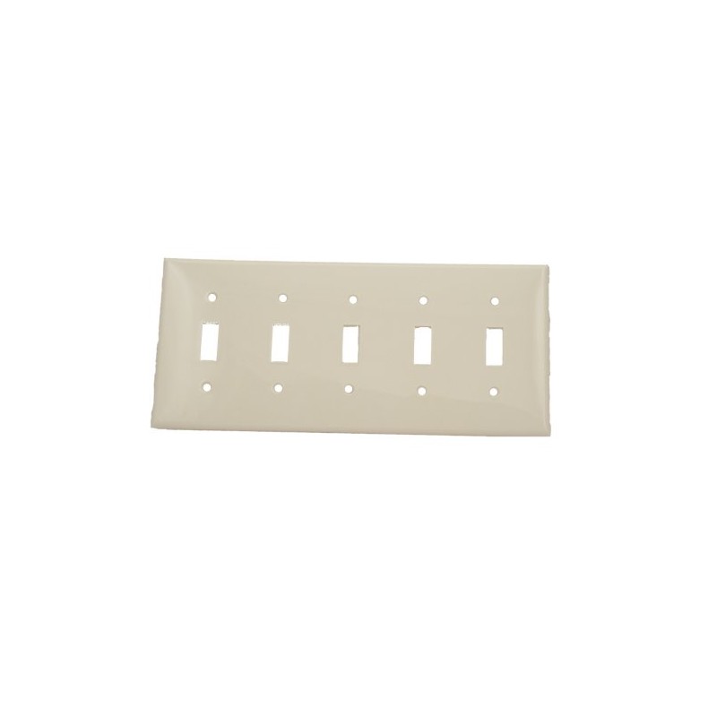 Leviton 5-Gang Toggle Device Switch Wallplate, Standard Size, Thermoplastic Nylon,