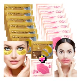 🔥 Kit 10 mascarilla de labios + 10 parches de ojos c/colageno todo tipo de piel  Vitaminas y Minerales