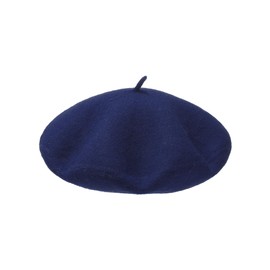 AWAYTR Wool French Beret Hats - Solid Color Artist Beret Hat for Women and Kids (Navy Blue,Adult)