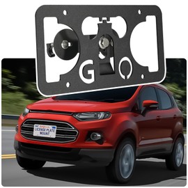 No Drill License Plate Holder Compatible with Ford EcoSport 2018-2022 Front Grille License Plate Mount Bumper Bracket Holder Car Tag Frame Anti-Theft Adapter Accessories