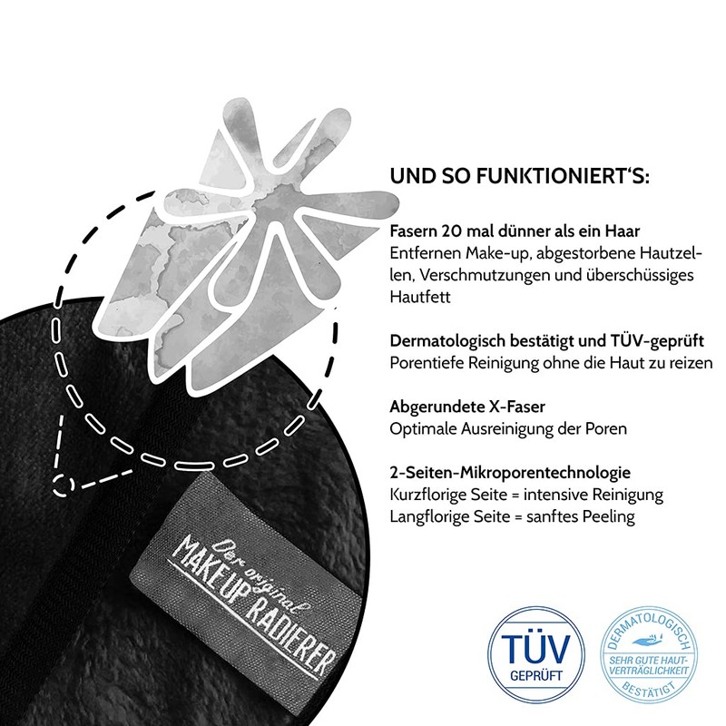 The original make-up eraser, microfibre make-up cloth (pad, 2 pieces,