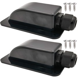 Gebildet Black Waterproof Solar Cable Entry Gland, Single Cable Entry Gland for All Cable Types 6mm² to 12mm² for Solar Panels on RV Camper Van Travel Trailer Boat Cabin (Pack of 2)