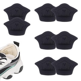 4 Pairs of Heel Pads for Too Large Shoes, Heel Protection Insoles, Heel Shoe Insoles, Heel Pads, Shoes Heel Protection Against Bubbles, Can Be Cut to Size, Insoles Made of Cotton and Sponge (Black, 5