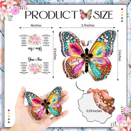 Christian Gifts for Women with Greeting Card Inspirational Birthday Gifts Religious Spiritual Gifts for Christmas Her Mom Girl Friend Sister Butterfly Christian Home Decorative Acrylic Signs Plaque