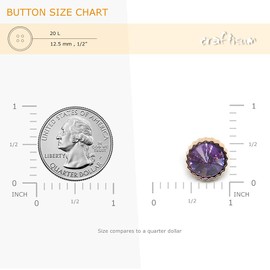 Craftisum Decorative Purple Rhinestone Resin Sewing Shank Buttons 50 pcs - 12.5mm, 1/2"