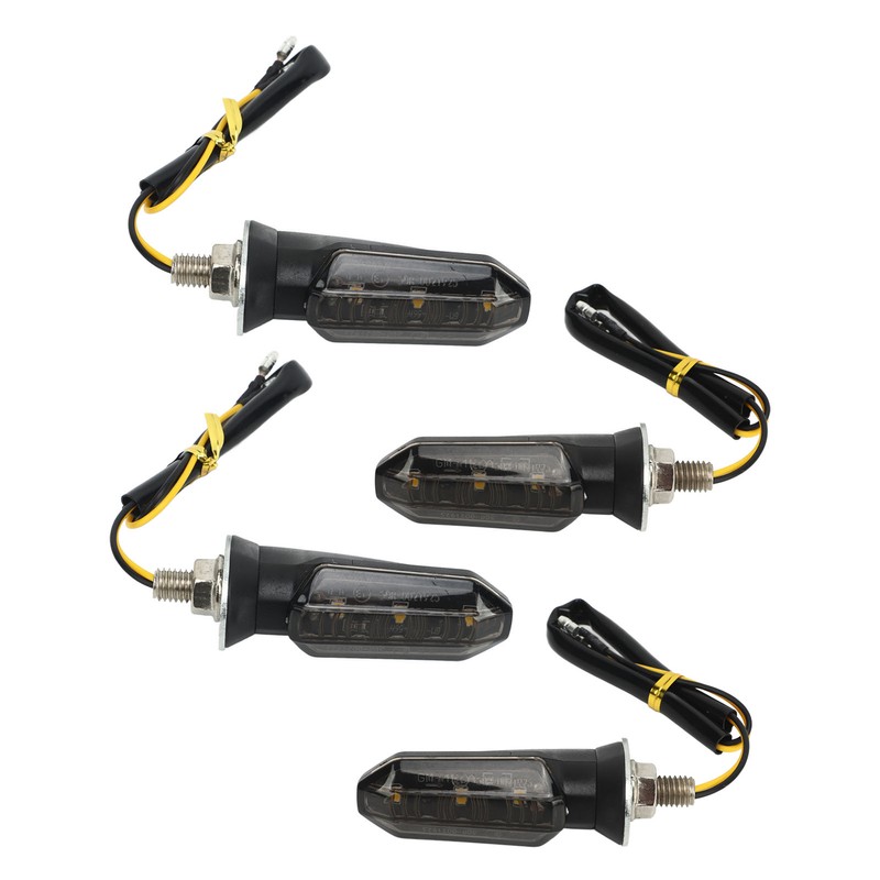 4Pcs Motorcycle LED Turn Signal Lights Mini Front Rear Indicator