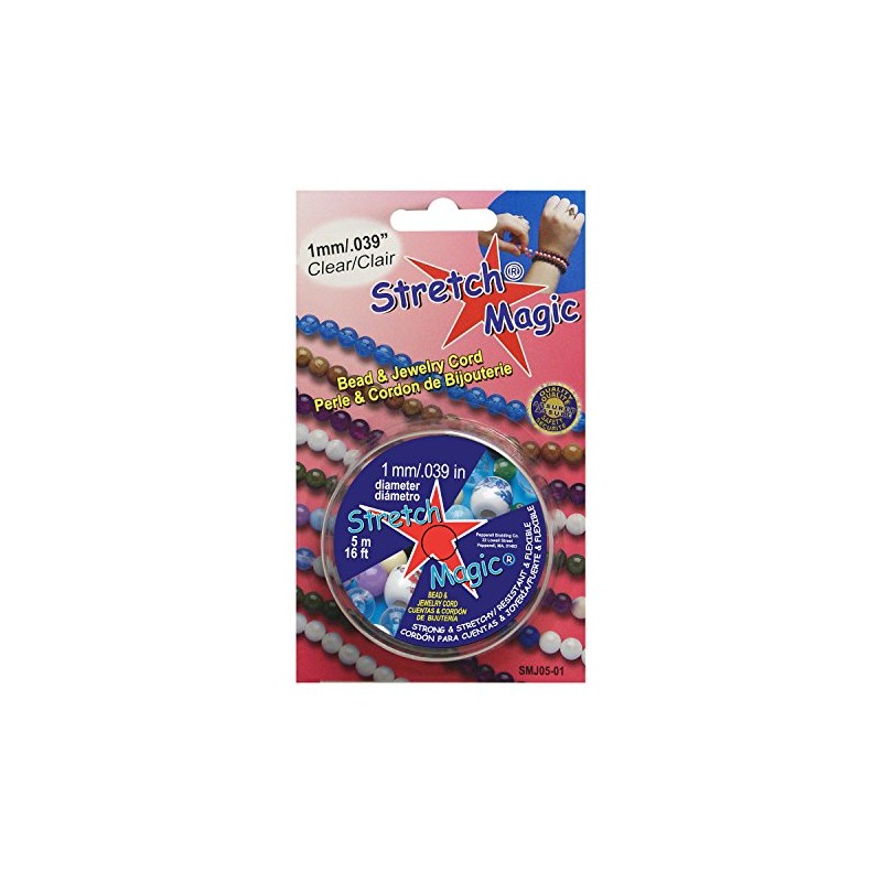 Stretch Magic 5m Spool of Clear 1mm Cord, 1