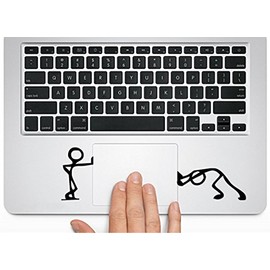 Herngee Cute Matchman-Pushing and Standing Silhouette Decal Macbook Trackpad-laptop or Car-window Skin Stickers