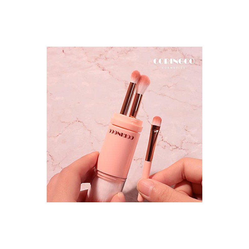 CORINGCO Mini brochas de maquillaje de viaje, juego de cápsulas,