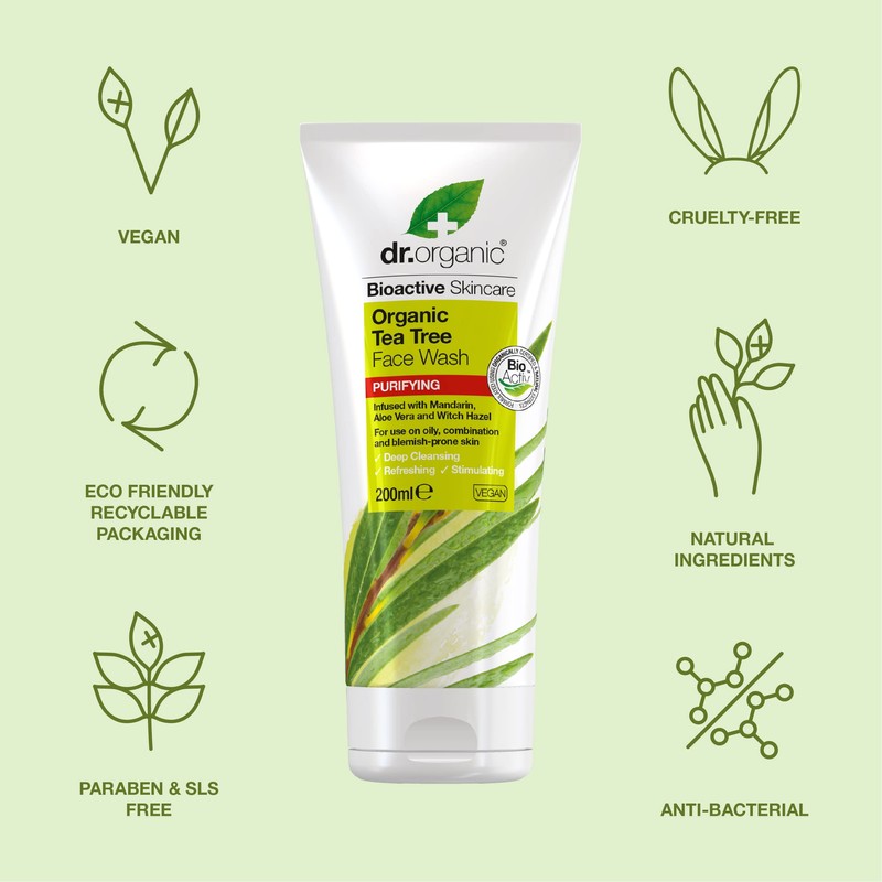 Dr Organic, Organic Tea Tree Face Wash , Natural ,
