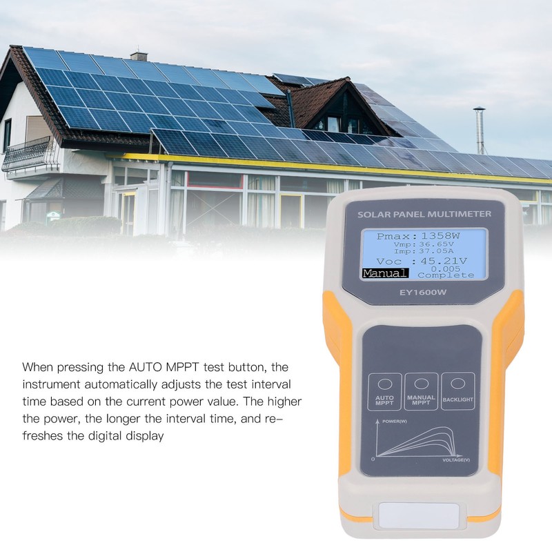 Solar Panel MPPT Tester 5‑1600W 0‑60A Photovoltaic Panel Multimeter with