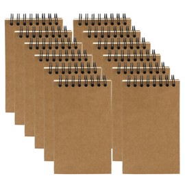 Aacehlh 12 Pack Pocket Notebooks, 3x5 Small Notepads, Mini Spiral Notebooks, 60 Sheets/120 Pages,Lined College Ruled Paper, Memo Pads for Home, Office, School or Travel (Kraft)