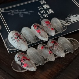 [Goaham] Water, Red, and Red Flowers Ink Painting - Premium Coffin Egg M / [고아함] 水墨赤花 수묵적화 - 프리미엄 코핀에그 M