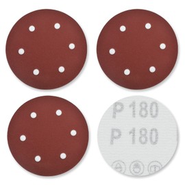 DIDATOOL 225 mm Sanding Disc, Pack of 40 9 Inch 6 Hole Sanding Mesh, P40 to P400 Grit, Sandpaper for Drywall Sanders, Sanding Discs, Long Neck Sander, Wall Sander (P180)