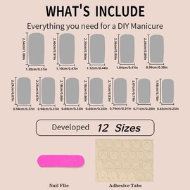 Pearl Decor False Nail with 1 Adhesive Tape & 1 Nail File, 24pcs Glossy Square Full Cover False Nails, Diy Removable Manicure Tools Kit for Women & Girls, Nail Kit Acrylic Set