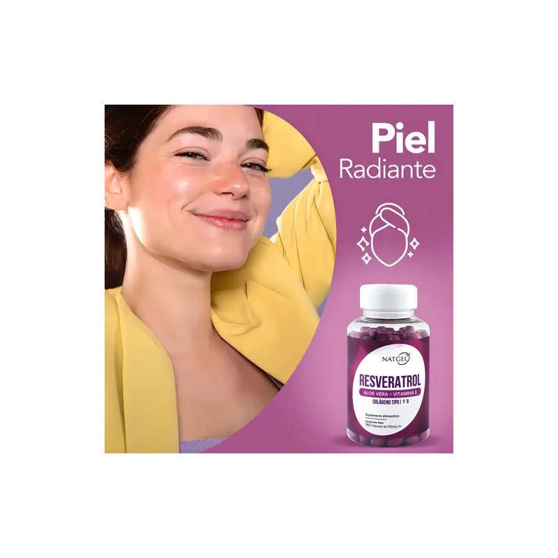 Resveratrol + Vitamina E + Colageno Tipo 1 y Tipo