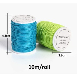 Lemon Filter 12 Rolls Waxed Cotton Cord Wax Cord Cotton Cord 10 m Diameter 1 mm for Jewellery Making DIY Crafts