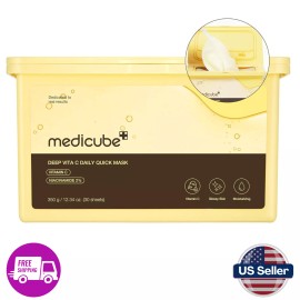 medicube Deep Vita C Daily Quick 30 Sheet Masks - Vegan Certified, Quick Dispens