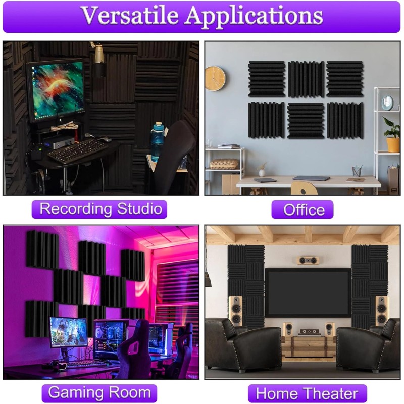 Troystudio Thick Acoustic Foam Panels, 12 X 12 X 3