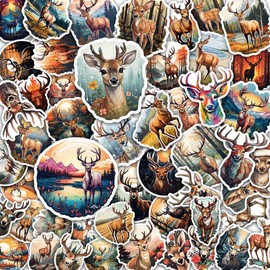 100 Pack Deer Stickers (Large Size), Deer Decal Sticker for Laptop, Phone, Car, Water Bottle, Stickers for Adult and Deer Lovers