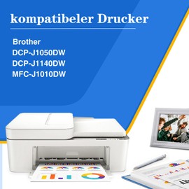 Clorisun LC421XL LC 421XL Printer Cartridges Compatible with Brother LC421 LC421XL LC-421VAL for Brother DCP-J1050DW DCP-J1140DW MFC-J1010DW Cartridges (LC421XL Black, Cyan, Magenta, Yellow, Pack of