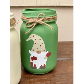Gnome Winter Mason Jars/Gnome Mason Jars/Winter Decor/Painted Mason Jars