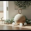 PEMAR Natural Wicker Door Stopper with Handle, Rustic Farmhouse Decorative
