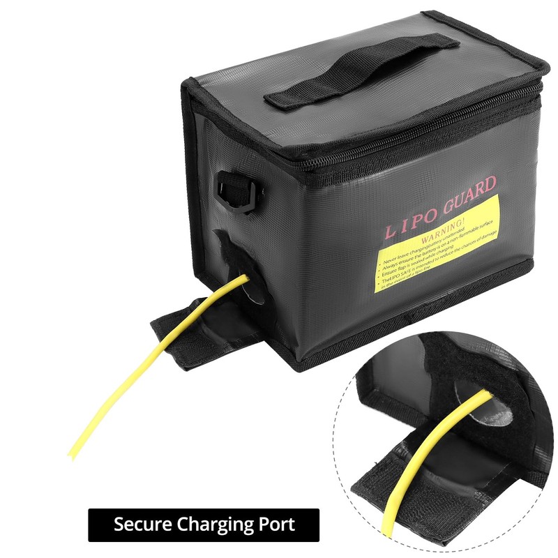 QWORK® 215*165*145MM Lipo Safe Bag, Fireproof & Explosion Proof, Safe