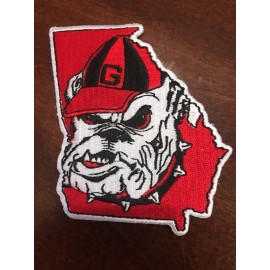 UGA Georgia Bulldogs Vintage Embroidered Iron On Patch 3" x 2"