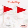 100 Pcs Golf Flag Toothpicks Golf Cupcake Toppers Solid Red