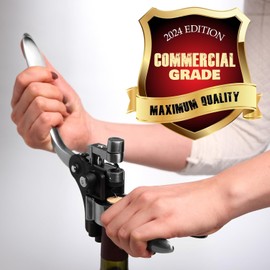 Wine Bottle Opener Corkscrew Set – Luxiluxy [2024 upgraded, does NOT break!] Including Foil Cutter, Bottle Stopper, Opener Stand and Extra Spiral - corkscrews wine opener set- wine opener kit